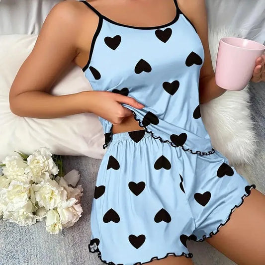 Schattige pyjama set met hartjes