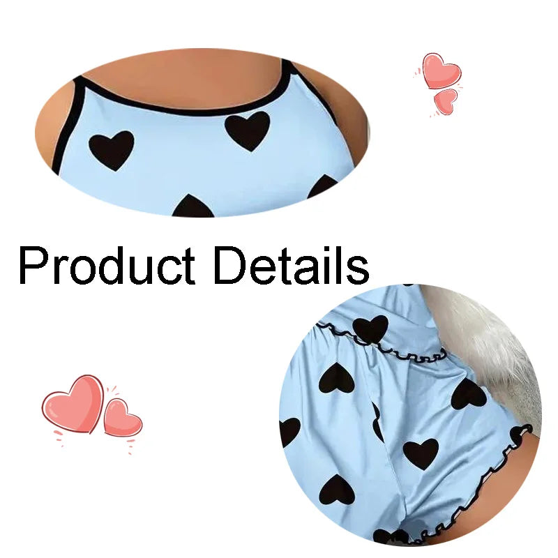 Schattige pyjama set met hartjes