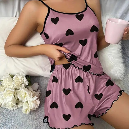 Schattige pyjama set met hartjes